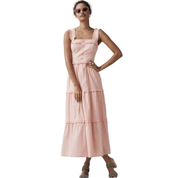 Gal Meets Glam | Courtney Rio Stripe Lawn Maxi Dress Size 6 - Picture 1 of 7